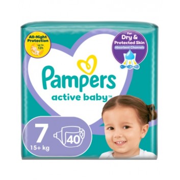 Pampers Pieluchy Active Baby rozmiar 7, 40 sztuk pieluszek - cena, opinie, właściwości