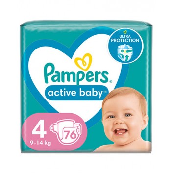 Pampers Pieluchy Active Baby rozmiar 4, 76 sztuk pieluszek - cena, opinie, właściwości