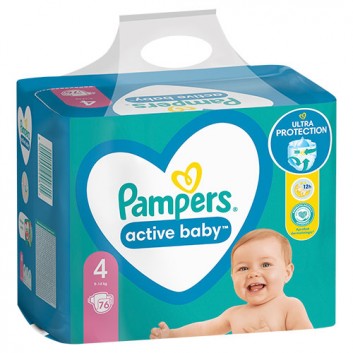 Pampers Pieluchy Active Baby rozmiar 4, 76 sztuk pieluszek - cena, opinie, właściwości - obrazek 6