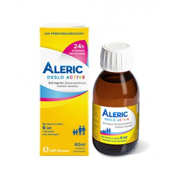 ALERIC DESLO ACTIVE Roztwór doustny 0.5 g/ml - 60 ml. Walka z alergią bez uczucia senności.