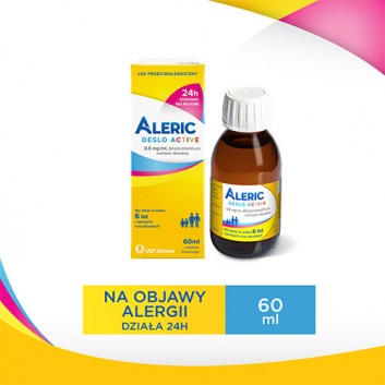 ALERIC DESLO ACTIVE Roztwór doustny 0.5 g/ml - 60 ml. Walka z alergią bez uczucia senności. - obrazek 2