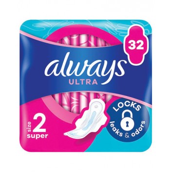 Always Ultra Super 2 Podpaski ze skrzydełkami , 32 sztuki