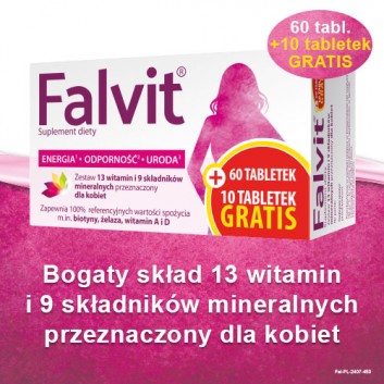 Falvit, tabletki, 60 + 10 sztuk - obrazek 2