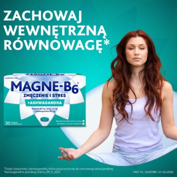 Magne-B6 Zmęczenie i stres, Magnez z ashwagandhą, 30 tabletek