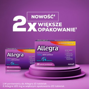 ALLEGRA 120 mg, 3 x 10 tabletek. Na alergię i katar sienny, cena, opinie, dawkowanie - obrazek 3