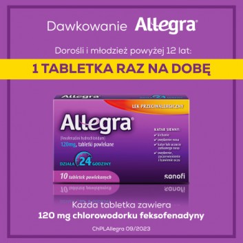 ALLEGRA 120 mg, 3 x 10 tabletek. Na alergię i katar sienny, cena, opinie, dawkowanie - obrazek 6