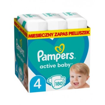 Pampers Active Baby 4 Maxi Pieluchy 9-14 kg, 180 sztuk