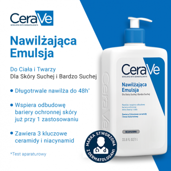 CeraVe Nawilżająca emulsja do skóry suchej i bardzo suchej, 1000 ml - obrazek 2