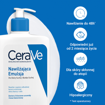 CeraVe Nawilżająca emulsja do skóry suchej i bardzo suchej, 1000 ml - obrazek 3