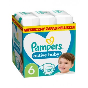 Pampers Active baby pieluszki rozmiar 6 13 - 18 kg, 128 sztuk