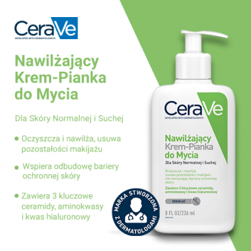 CeraVe Nawilżający krem-pianka do mycia, 236 ml  - obrazek 2