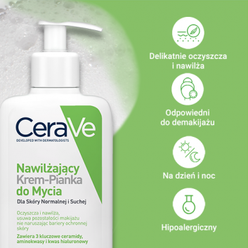 CeraVe Nawilżający krem-pianka do mycia, 236 ml  - obrazek 3