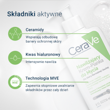 CeraVe Nawilżający krem-pianka do mycia, 236 ml  - obrazek 4