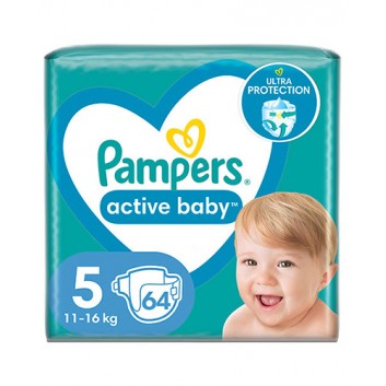 Pampers Active Baby 5 Junior 11 - 16 kg, 64 sztuki