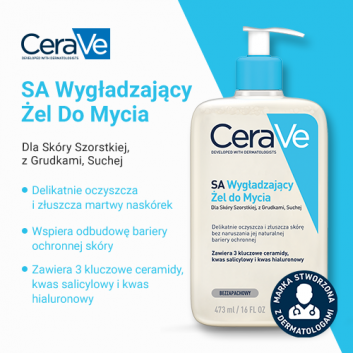 CeraVe SA, wygładzający żel do mycia skóry szorstkiej i suchej, 473 ml - obrazek 2