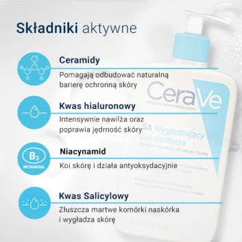 CeraVe SA, wygładzający żel do mycia skóry szorstkiej i suchej, 473 ml - obrazek 4