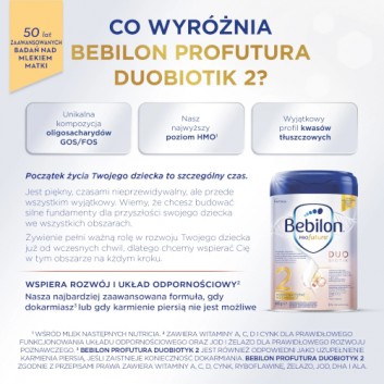 Bebilon PROfutura DUOBIOTIK 2, mleko następne po 6. miesiącu, 800 g - obrazek 3