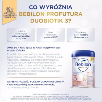 Bebilon PROfutura DUOBIOTIK 3, formuła na bazie mleka po 1. roku życia, 800 g - obrazek 2