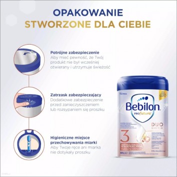 Bebilon PROfutura DUOBIOTIK 3, formuła na bazie mleka po 1. roku życia, 800 g - obrazek 3