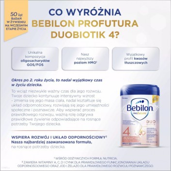 Bebilon PROfutura DUOBIOTIK 4, formuła na bazie mleka po 2. roku życia, 800 g - obrazek 3