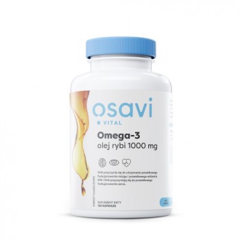 OSAVI Omega-3 Olej Rybi Molecularly Distilled, 1000 mg, 120 kapsułek