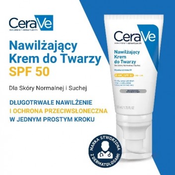 CeraVe, nawilżający krem do twarzy SPF 50, 52 ml - obrazek 2