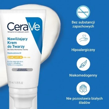 CeraVe, nawilżający krem do twarzy SPF 50, 52 ml - obrazek 3