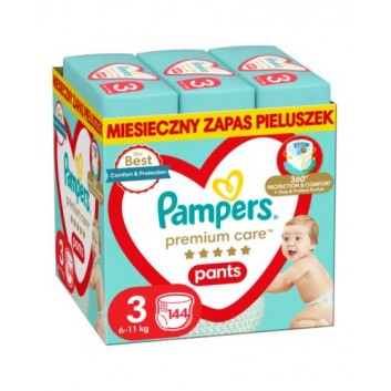 Pampers Premium Care Pants Pieluchomajtki rozmiar 3 6-11 kg, 144 sztuk