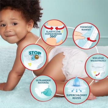 Pampers Premium Care Pants Pieluchomajtki rozmiar 3 6-11 kg, 144 sztuk - obrazek 4