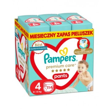 Pampers Premium Care Pants Pieluchomajtki rozmiar 4 9-15 kg, 114 sztuk