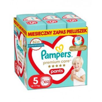 Pampers Premium Care Pants Pieluchomajtki rozmiar 5 12-17 kg, 102 szt., cena, wskazania, stosowanie