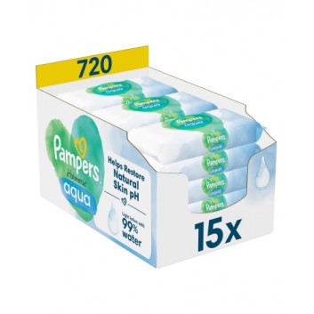 Pampers Harmonie Aqua Chusteczki nawilżane, 15 x 48 szt., cena, opinie, skład