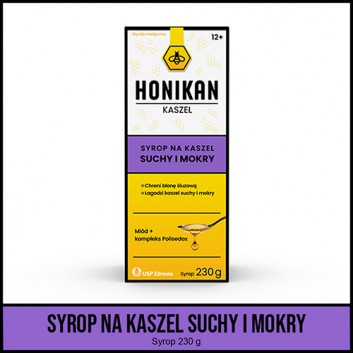 Honikan Kaszel Syrop, 230 g, cena, wskazania, właściwości