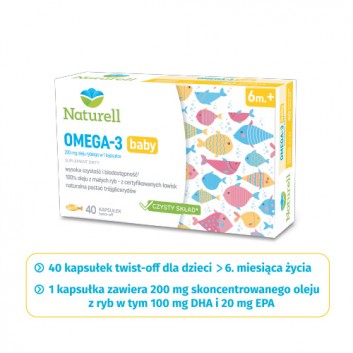 Naturell Omega 3 Baby, 40 kapsułek - obrazek 2