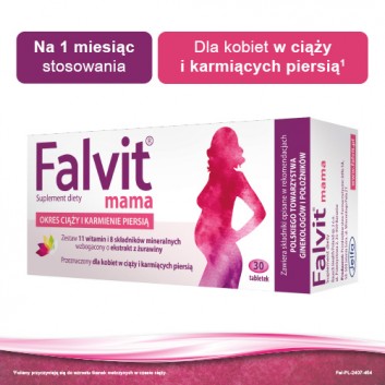 FALVIT MAMA Dla kobiet w ciąży i karmiących, 30 tabletek - obrazek 2