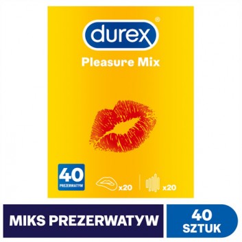 Durex Pleasure Mix Prezerwatywy, 40 sztuk - obrazek 2