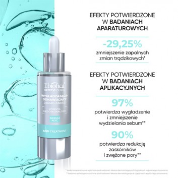 L'Biotica Estetic Clinic Acid Treatment Wygładzająco-Odnawiający Dermo-Zabieg Serum noc, 30 ml + L'Biotica Estetic Clinic Oxy Treatment Napinająco-Wygładzająca Dermo-Maska hydrożelowa, 1 sztuka - obrazek 3