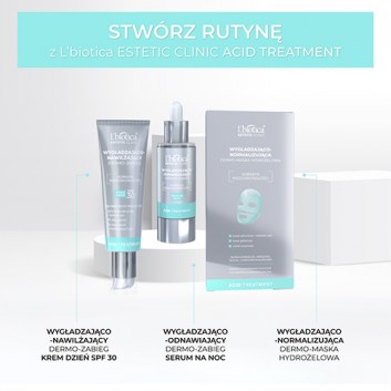 L'Biotica Estetic Clinic Acid Treatment Wygładzająco-Odnawiający Dermo-Zabieg Serum noc, 30 ml + L'Biotica Estetic Clinic Oxy Treatment Napinająco-Wygładzająca Dermo-Maska hydrożelowa, 1 sztuka - obrazek 7