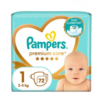 Pampers Premium Care pieluszki rozmiar 1, 2 kg - 5 kg, 72 sztuki