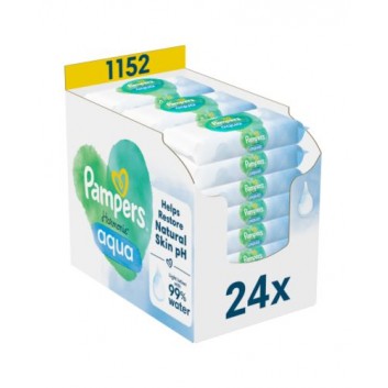 Pampers Harmonie Aqua Chusteczki nawilżane dla dzieci, 24 x 48 sztuk