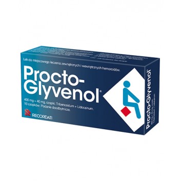 Procto-Glyvenol, 400 mg + 40 mg, czopki doodbytnicze, 10 sztuk