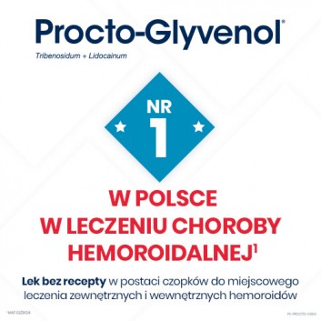 Procto-Glyvenol, 400 mg + 40 mg, czopki doodbytnicze, 10 sztuk - obrazek 3