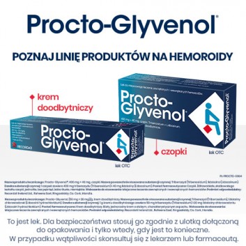 Procto-Glyvenol, 400 mg + 40 mg, czopki doodbytnicze, 10 sztuk - obrazek 9