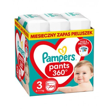 Pampers Pants, 3 (6-11 kg), pieluchomajtki jednorazowe, 204 sztuki