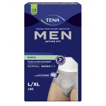 TENA Men Pants Normal Grey L/XL 95-130 cm, bielizna chłonna, 30 sztuk