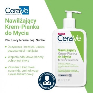 CeraVe, nawilżający krem-pianka do mycia, 473 ml - obrazek 2