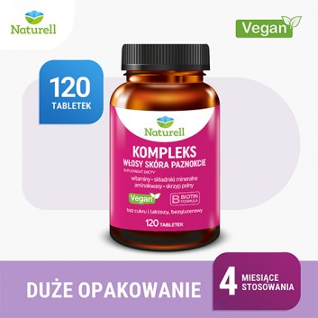 Naturell Kompleks Włosy Skóra Paznokcie, 120 tabletek - obrazek 2