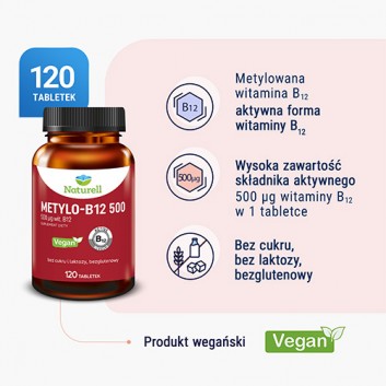 Naturell Metylo-B12 500, 120 tabletek - obrazek 3