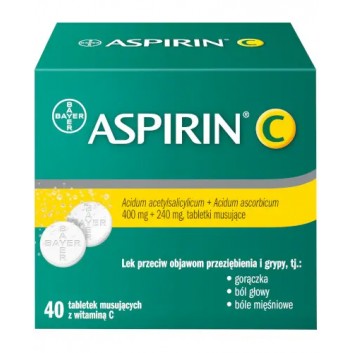 Aspirin C 400 mg + 240 mg, 40 tabletek musujących