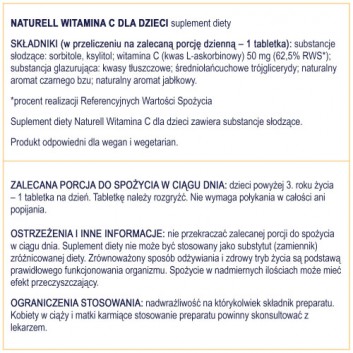 Naturell Witamina C dla dzieci 180 tabletek - obrazek 6